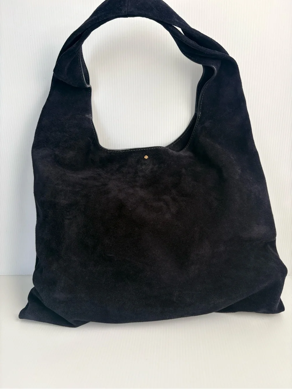 Tory Burch Large Slouchy Suede Shoulder Bag Blue EUC
